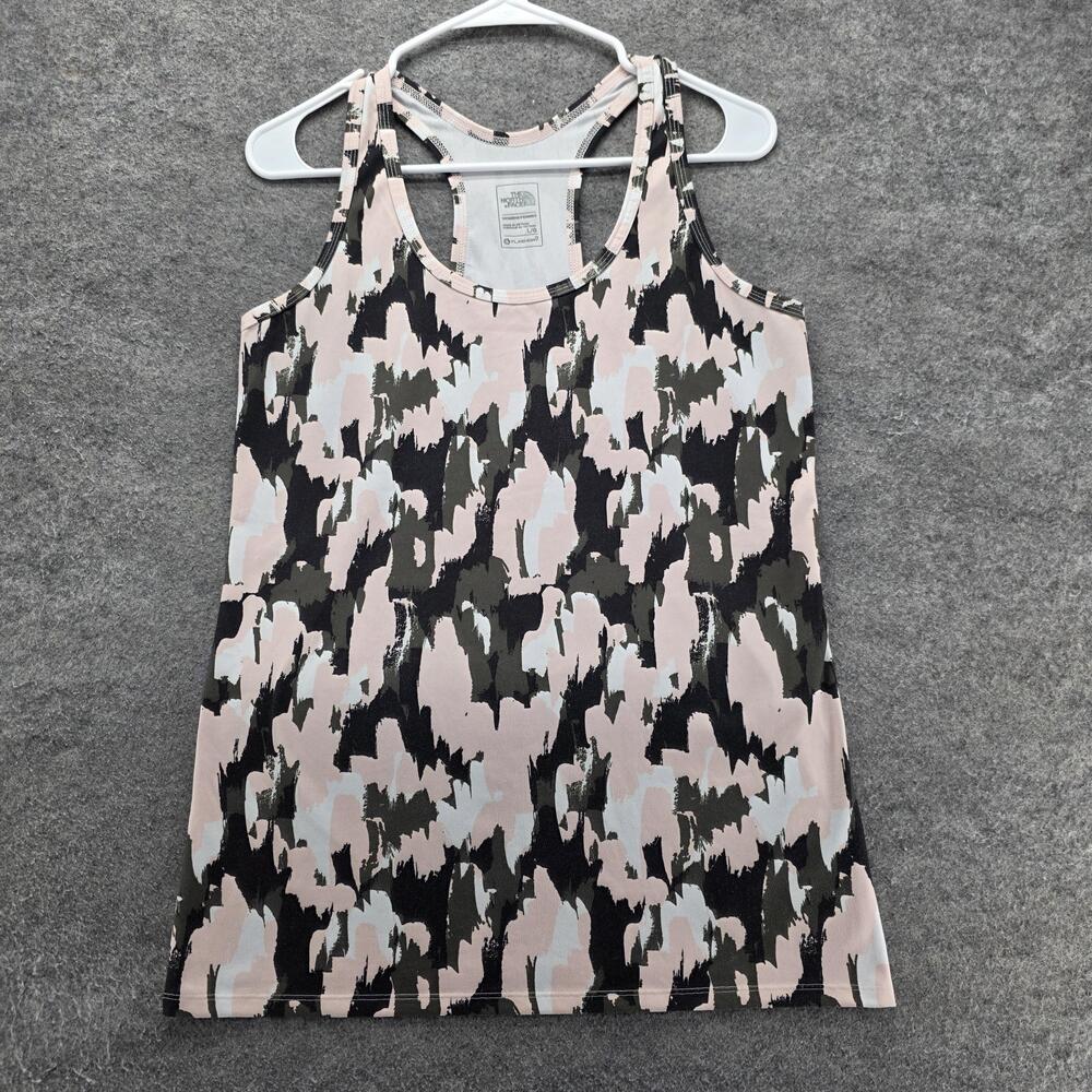 The North Face Tank Womens L Pink Round Neck Athletic Jersey FlashDry Camouflage